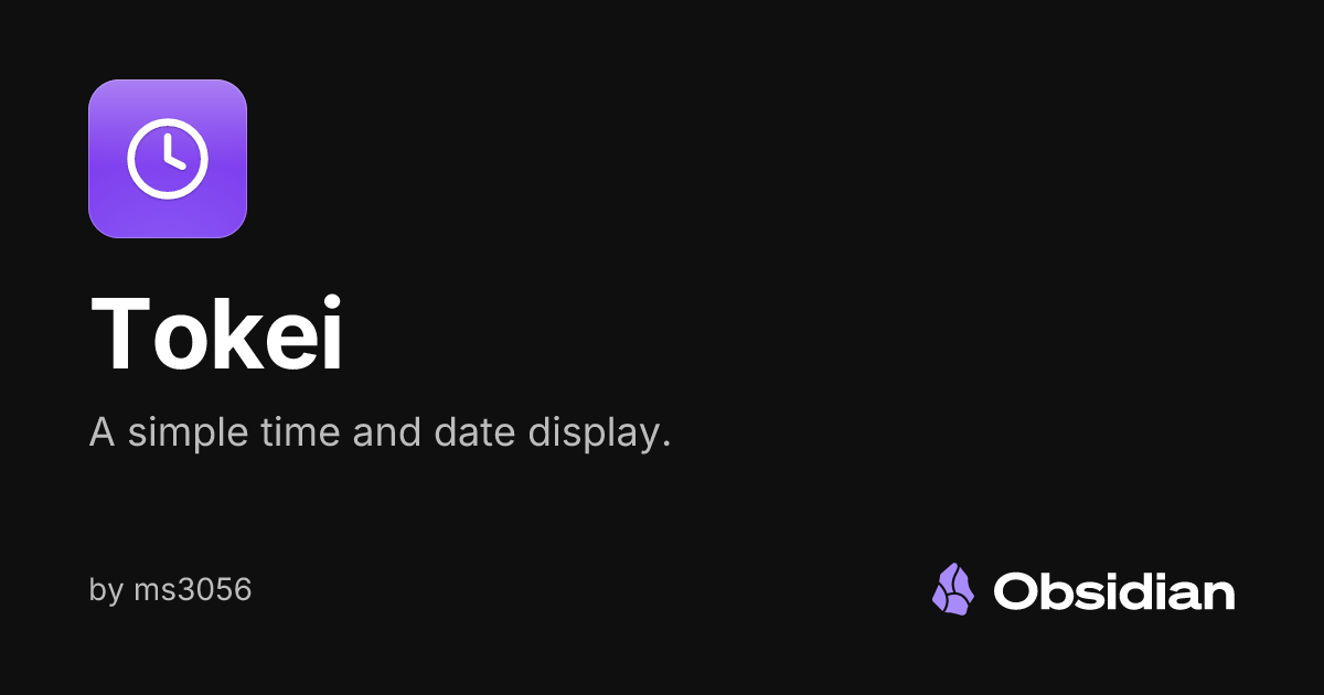 Tokei - Obsidian Plugin