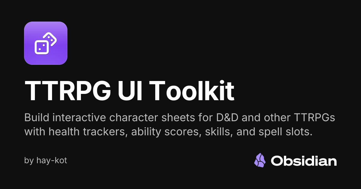 TTRPG UI Toolkit - Obsidian Plugin