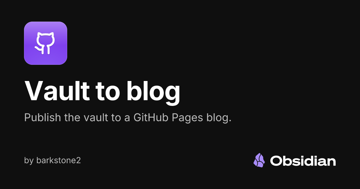 Vault to blog - Obsidian Plugin
