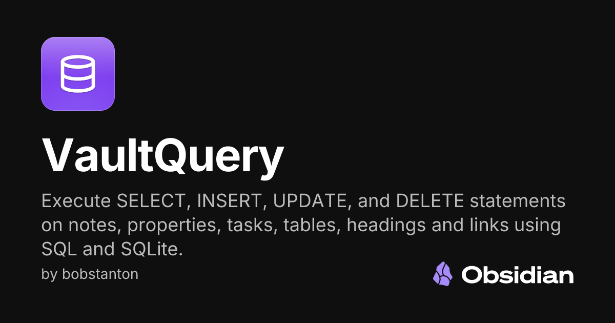 VaultQuery - Obsidian Plugin