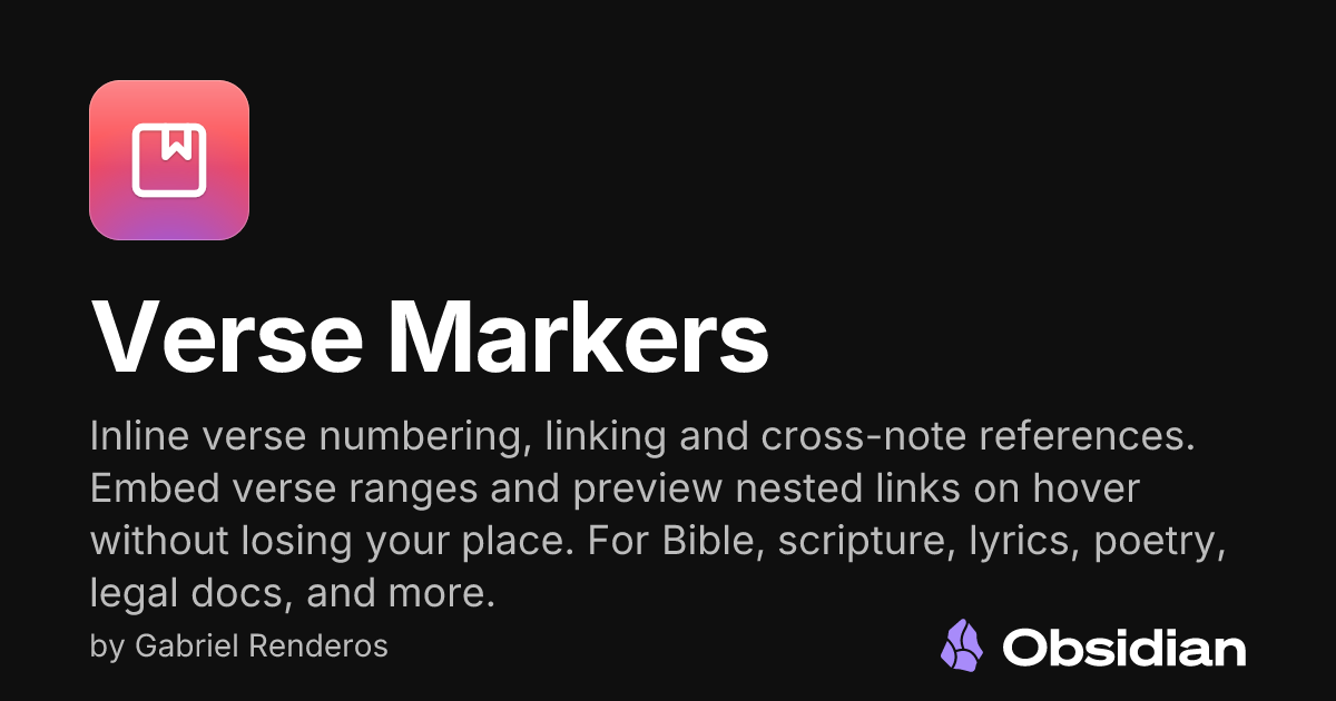 Verse Markers - Obsidian Plugin