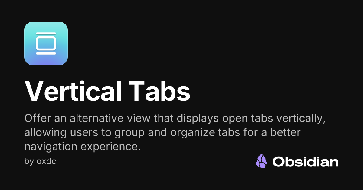 Vertical Tabs - Obsidian Plugin