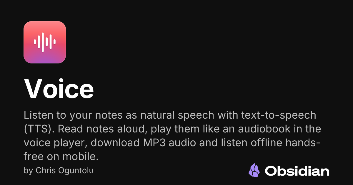 Voice - Obsidian Plugin