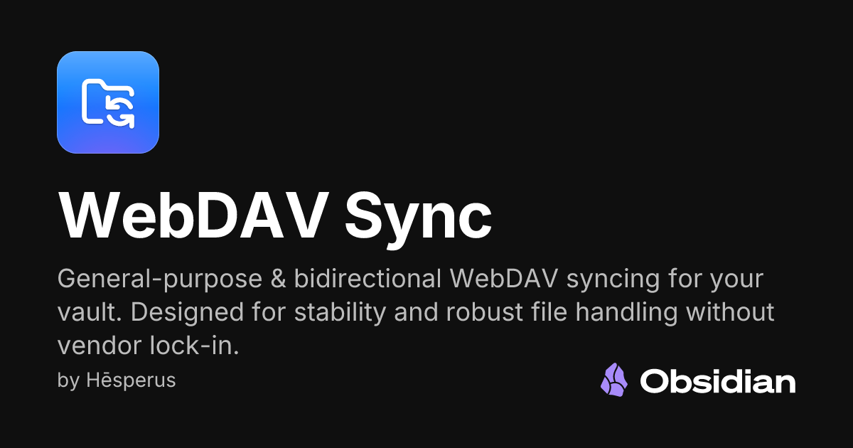 WebDAV Sync - Obsidian Plugin